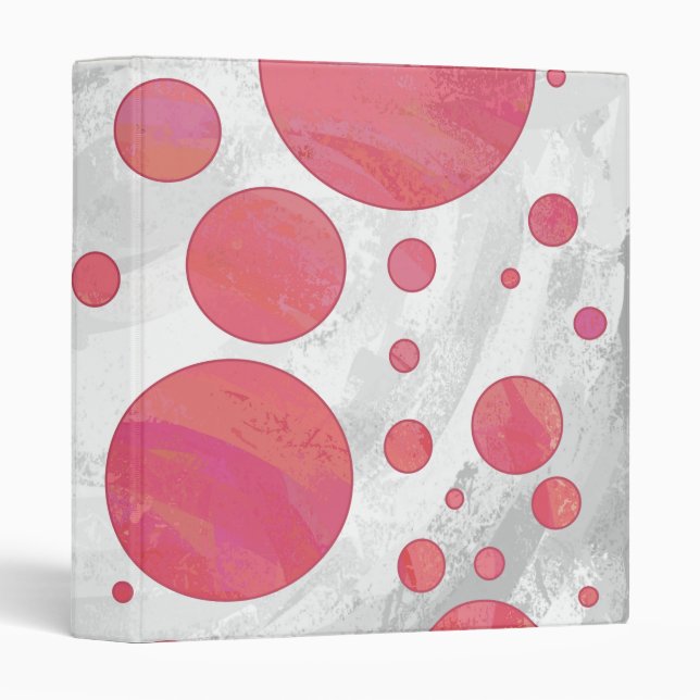 Salmon Swirl Dot Pattern 3 Ring Binder (Front/Spine)