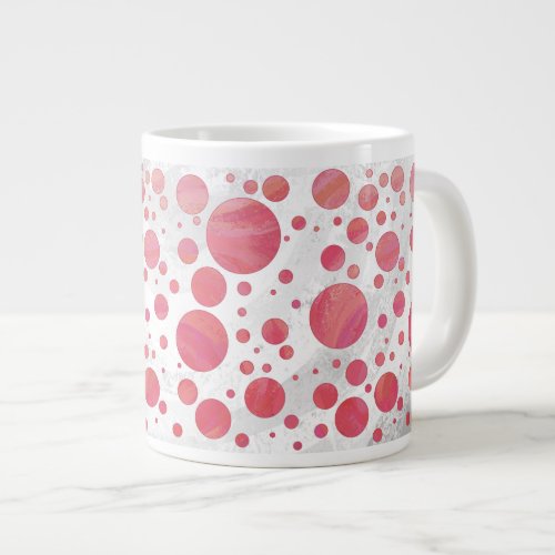 Salmon Swirl Dot Pattern Giant Coffee Mug