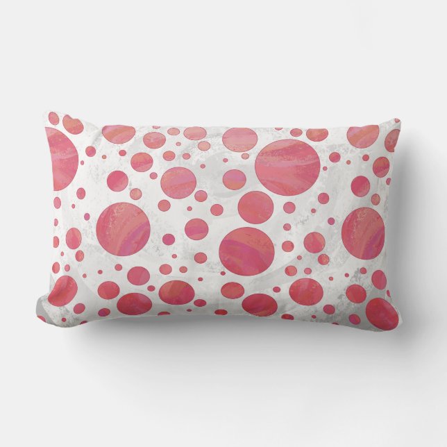 Salmon Swirl Dot Pattern Lumbar Pillow (Front)