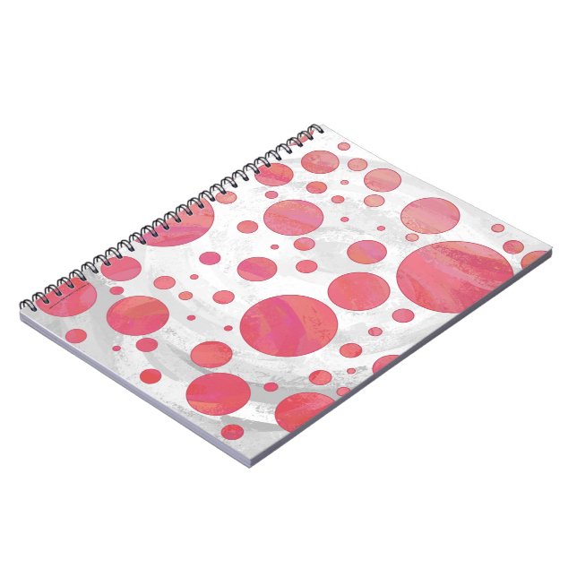 Salmon Swirl Dot Pattern Notebook (Left Side)