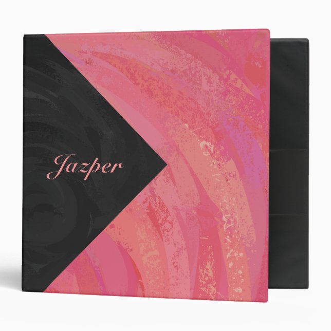 Salmon Swirl Monogram 3 Ring Binder (Front/Inside)