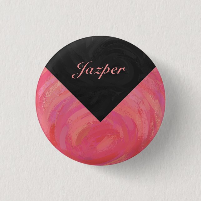 Salmon Swirl Monogram Button (Front)