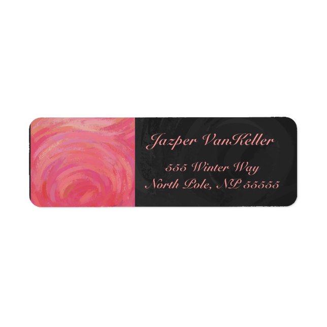 Salmon Swirl Monogram Label (Front)