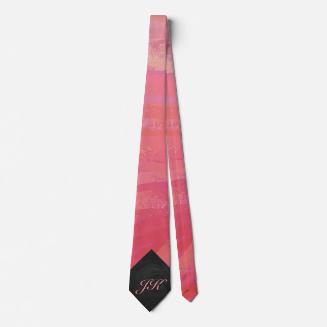 Salmon Swirl Monogram Neck Tie (Front)