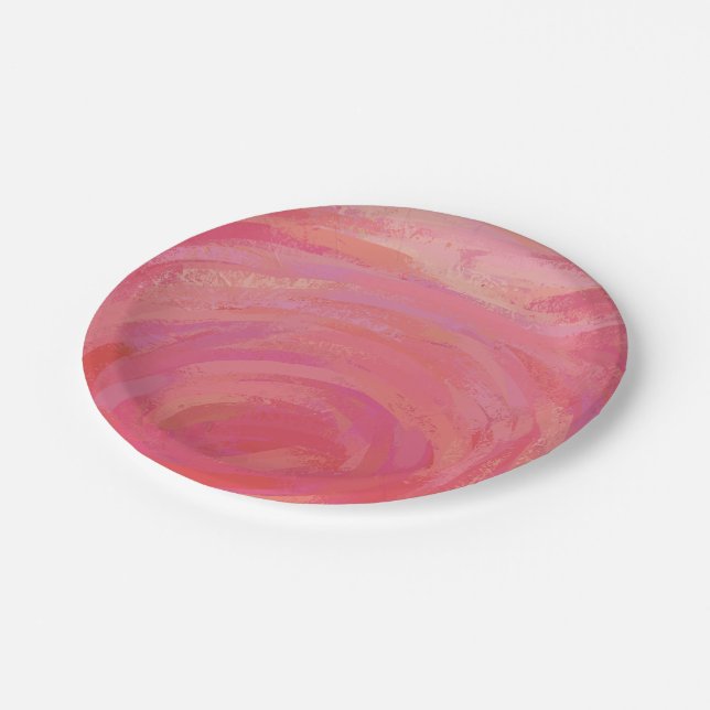 Salmon Swirl Paper Plates (Angled)
