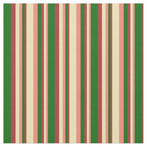 Salmon, Tan, Brown & Dark Green Pattern Fabric