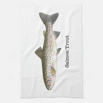 Salmon Trout Fish Kitchen Towel by fishshop at Zazzle