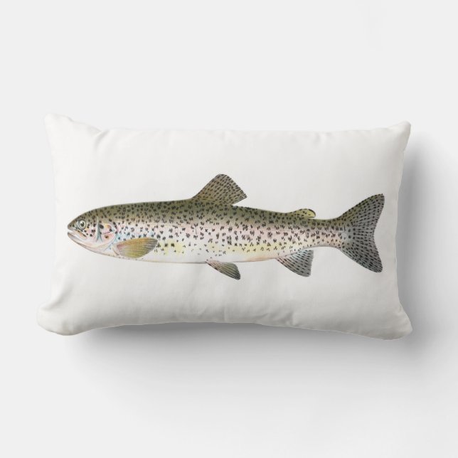 Salmon Trout Fish Lumbar Pillow (Front)