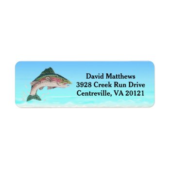 Salmon Trout Fish Return Address Label by coastal_life at Zazzle