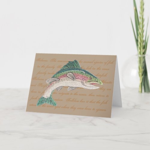 Salmon Trout Fishing Fathers Day Card