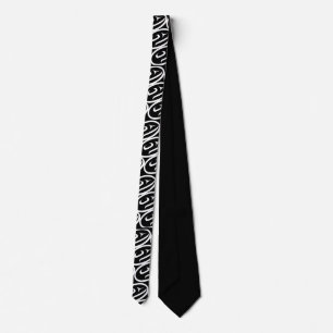 Salmon Trout Head Black & White Neck Tie