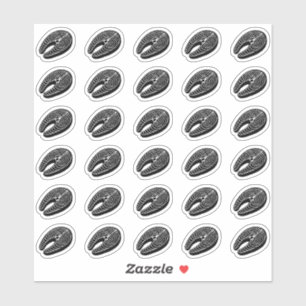 Salmon Wedding Place Card Meal Menu Choice Sticker