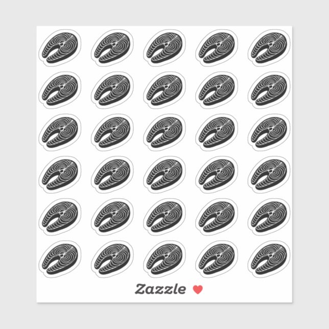 Salmon Wedding Place Card Meal Menu Choice Sticker (Sheet)