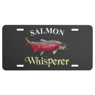 Salmon Whisperer Dark License Plate