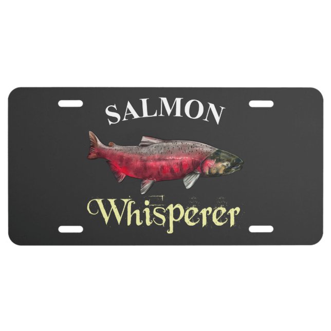 Salmon Whisperer Dark License Plate (Front)