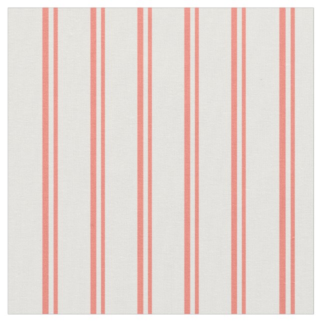 Salmon & White Lined Pattern Fabric (Close Up)