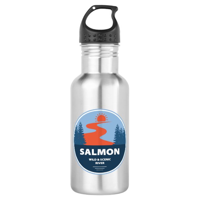 Salmon Wild And Scenic River Idaho Stainless Steel Water Bottle (Front)