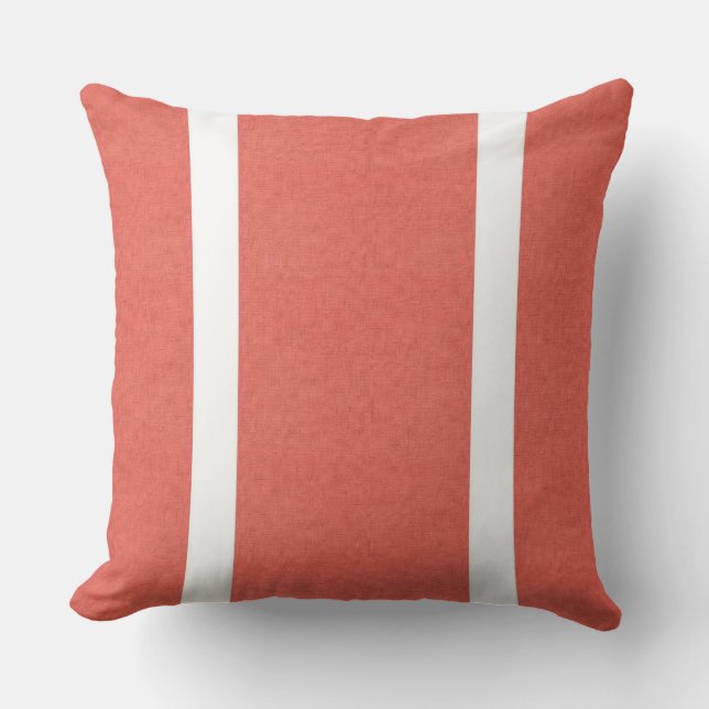 Salmon With White Stripes Throw Pillow (Front)