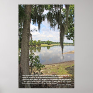 Salmos 1:1-3 (Cartel con Rio y Arbol) Poster