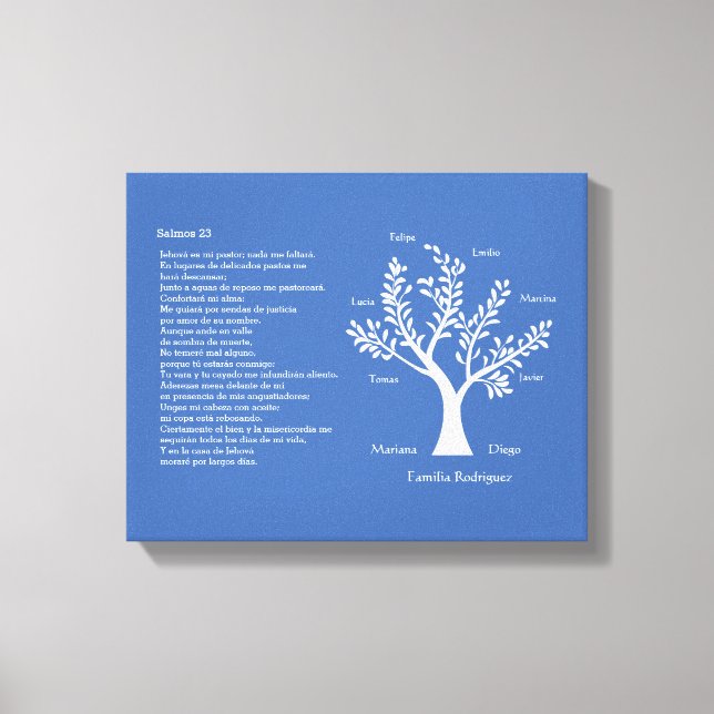 Salmos 23 - Psalm 23 Family Tree, Canvas Print (Front)