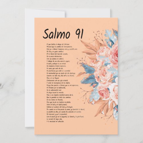 Salmos 91 Bible verse with beautiful floral Save The Date