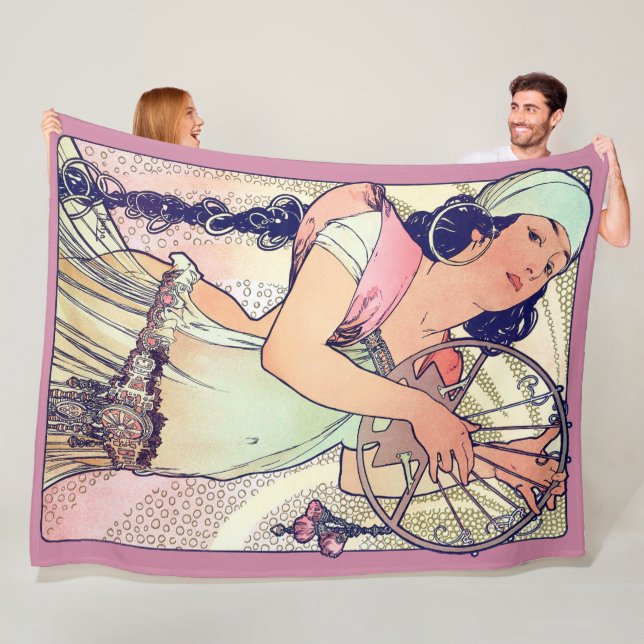 Salome, Alphonse Mucha Fleece Blanket (In Situ)