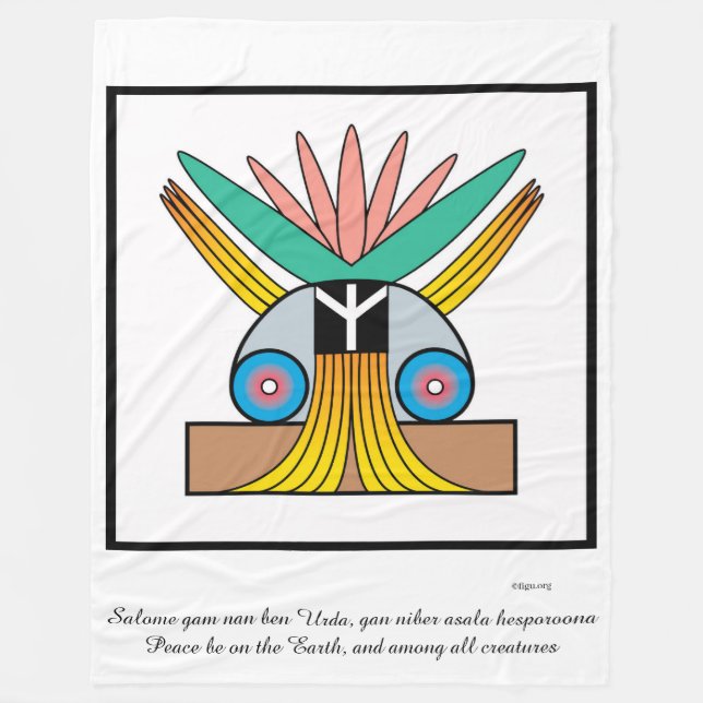 Salome Peace Symbol & Meditation Mantra Poster Fleece Blanket (Front)