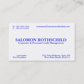 SALOMON ROTHSCHILD BUSINESS CARD