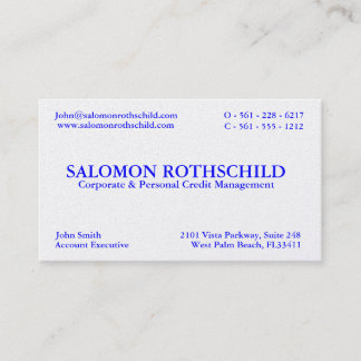SALOMON ROTHSCHILD BUSINESS CARD