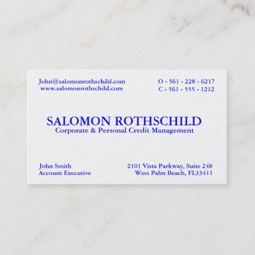SALOMON ROTHSCHILD BUSINESS CARD TEMPLATES