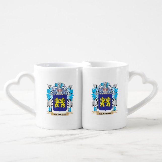 Salomone Coat of Arms - Family Crest Coffee Mug Set (Front Nesting)