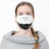 Salon Agate Black And Gold Marble Adult Cloth Face Mask (Worn)