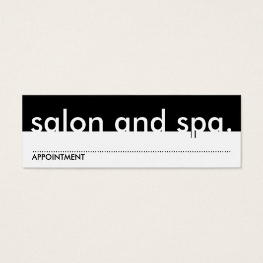 salon and spa. (appointment card) (Front)