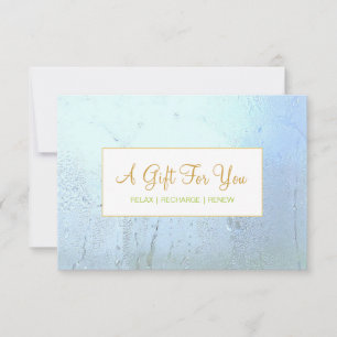 Salon and Spa Aqua Blue Glass Gift Certificate