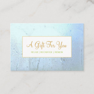 Salon and Spa Aqua Blue Glass Gift Certificate