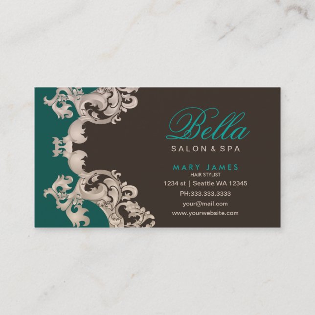 salon and spa business card appointment card (Front)