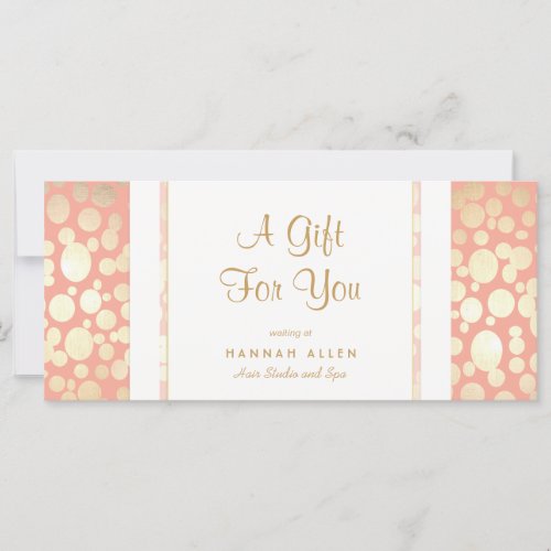 Salon and Spa Gold  Circles Gift Certificate