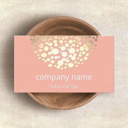 Salon and Spa Pink Linen Look Business Card