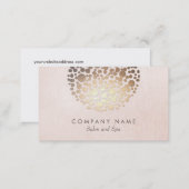 Salon and Spa Pink Linen Look Business Card (Front/Back)