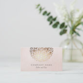 Salon and Spa Pink Linen Look Business Card (Standing Front)