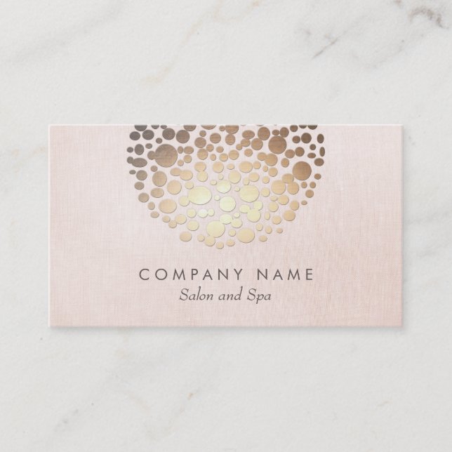Salon and Spa Pink Linen Look Business Card (Front)