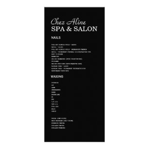 Salon and Spa Price List & Rack Card