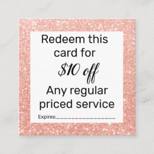 Salon and spa promotional square business card