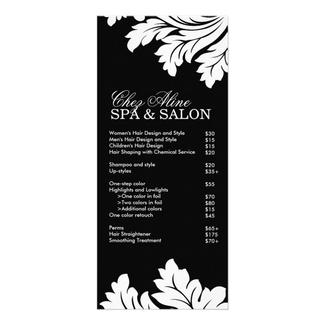 Salon and Spa Rack Card (Front)
