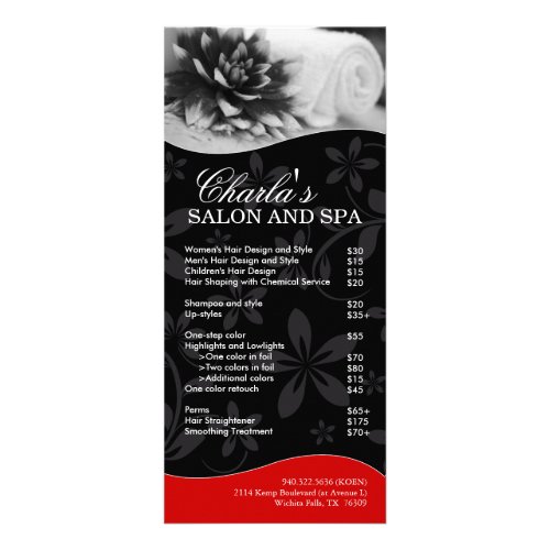 Salon and Spa Rack Card