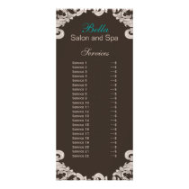 salon and spa Service Brochure Rack card