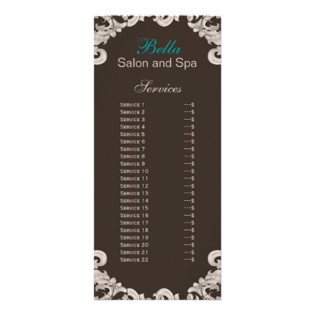 Salon And Spa Service Brochure Rack Card