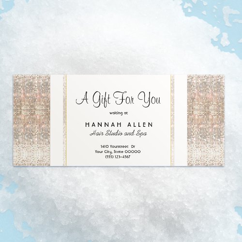 Salon and Spa Silver Sequins Gift Certificate