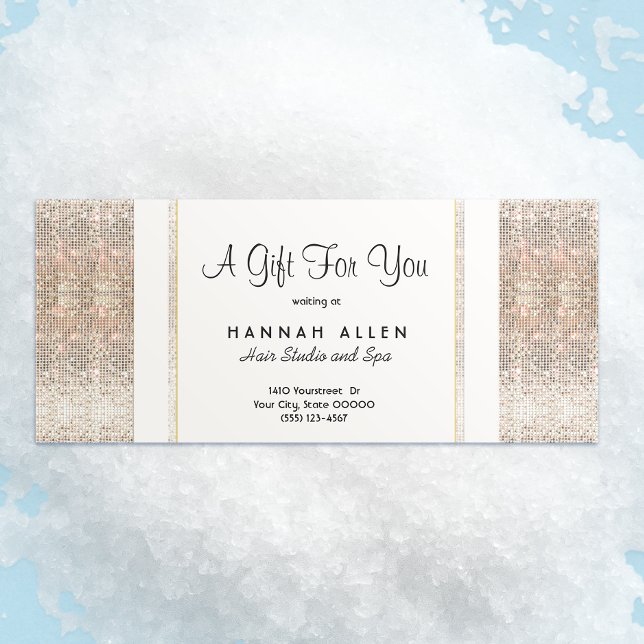 Salon and Spa Silver Sequins Gift Certificate (Creator Uploaded)