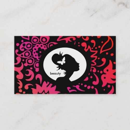Salon Appointment Card Butterfly Woman Colorful Business Cards